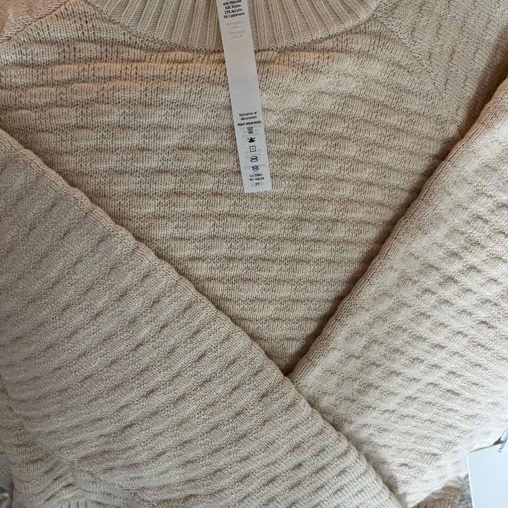 Cream Textured Women's Sweater